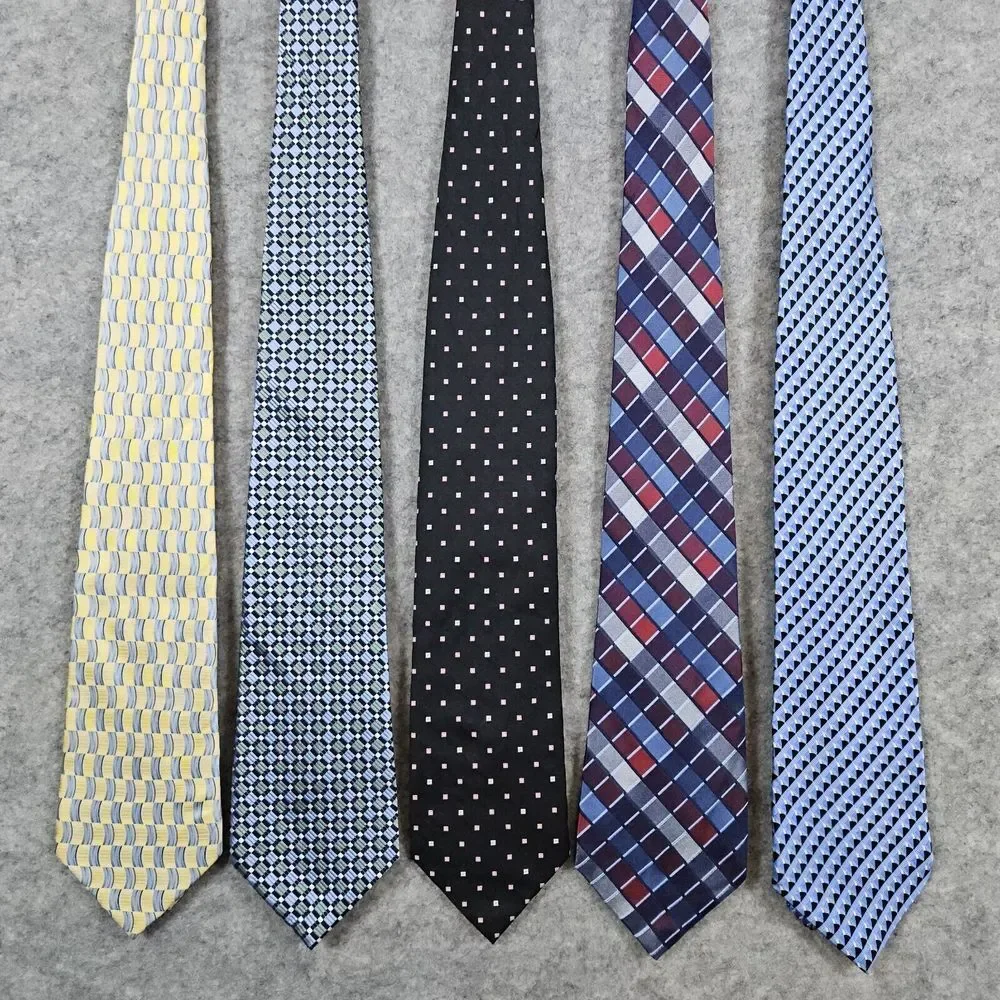 Lot of 5 Ivy‎ Crew Silk Neck Ties Abstract Geometric Colorful Stain Resistant